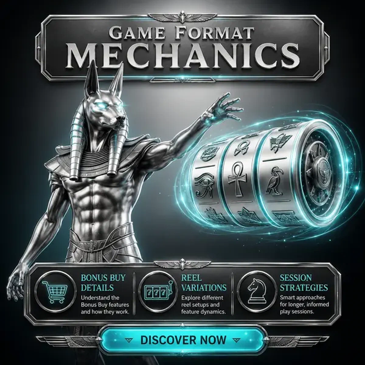 Il Gatewarden fa girare rulli slot luminosi al portale Game Format Mechanics Breakdown